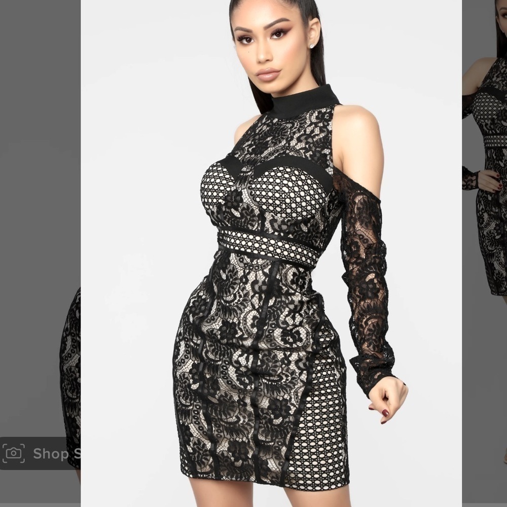 NWT Blithe LA Ice Cold lace crochet black dress women size S